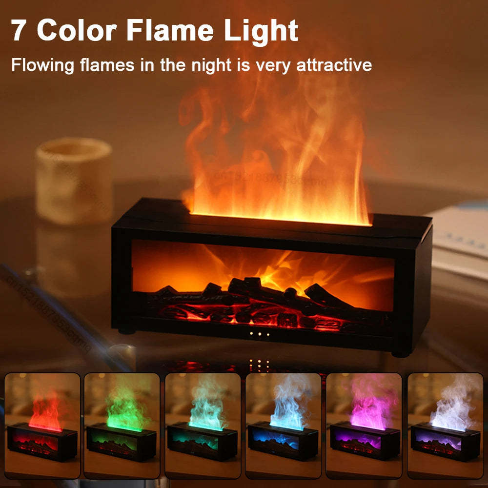Flame Estimator Colorful Light &  Perfume Diffuser, Home 3D Flame Machine