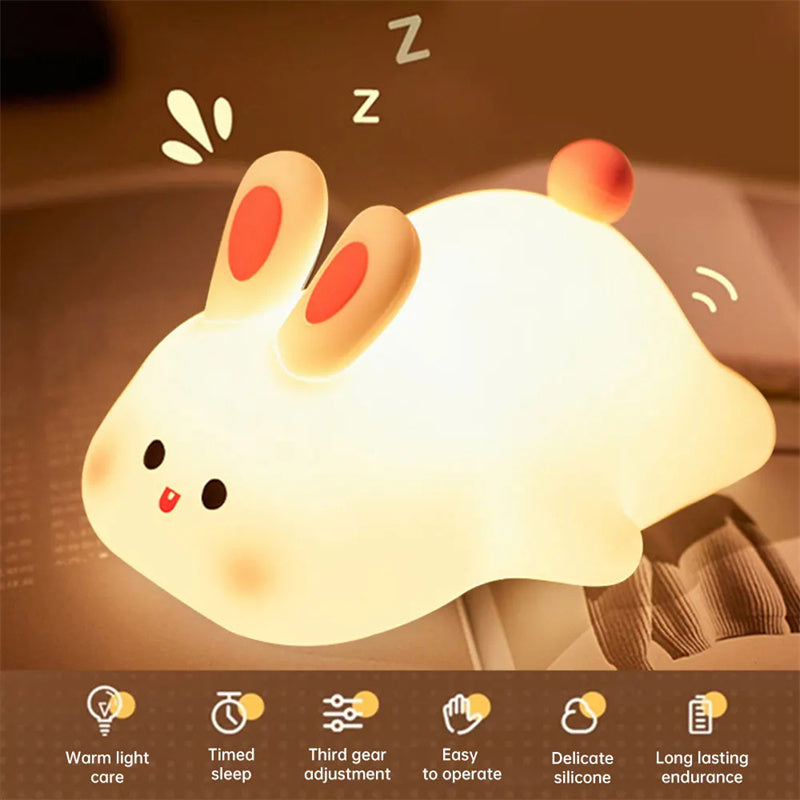 Cute Rabbit Bulb Light - Touch Sensor Bedside Lamp Home Decor