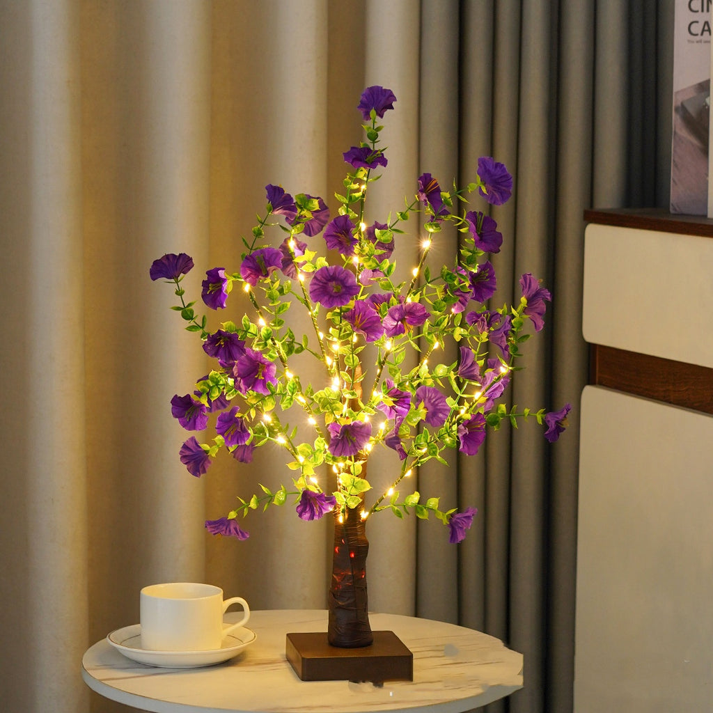 Green Leaf LED Tree Lamp Bedroom Room Decor Table Lamp