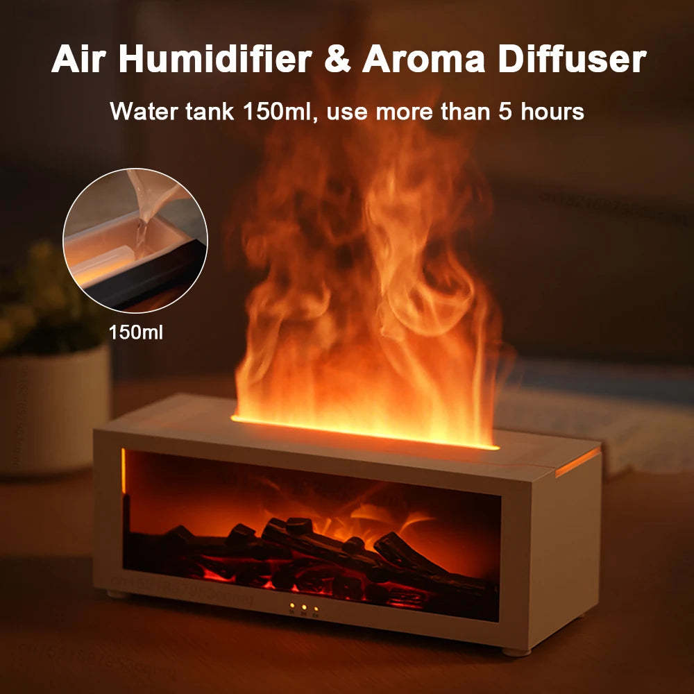 Flame Estimator Colorful Light &  Perfume Diffuser, Home 3D Flame Machine