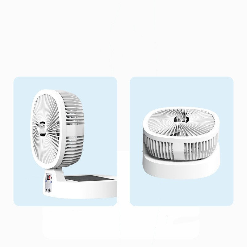 Solar Power Fan With Desk Lamp & Remote Indoor/Outdoor Portable Charging Folding Fan