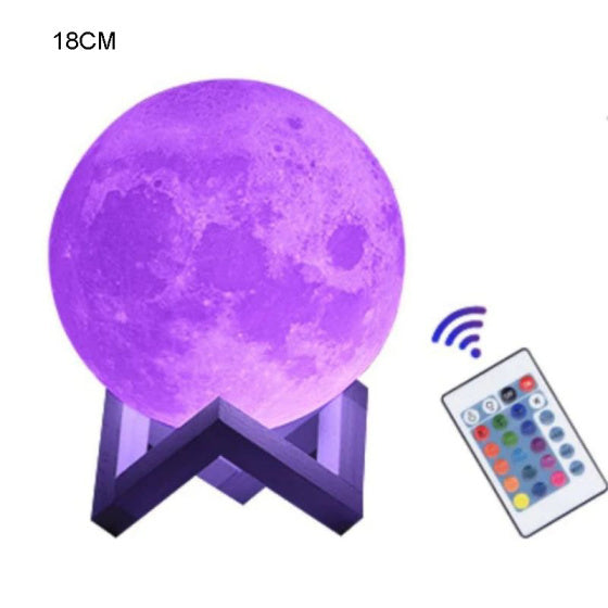 Lamp & Stand & Remote Moon Lamp, LED Creative Night Light