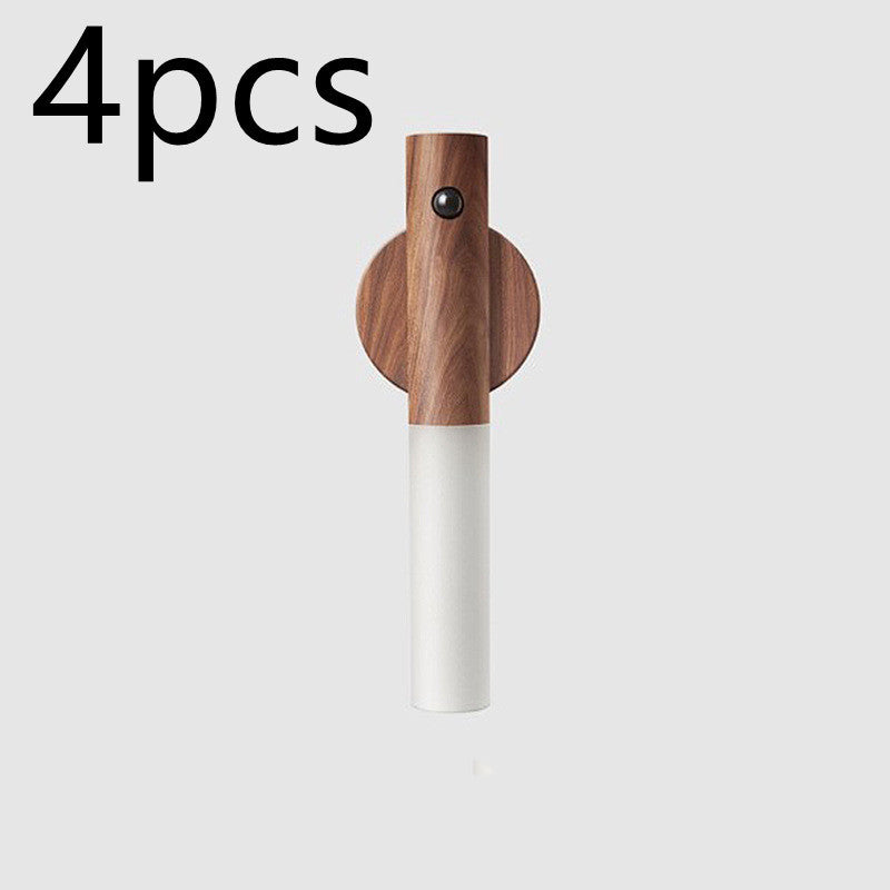 Night Light Auto LED USB Wood Wireless Lamp