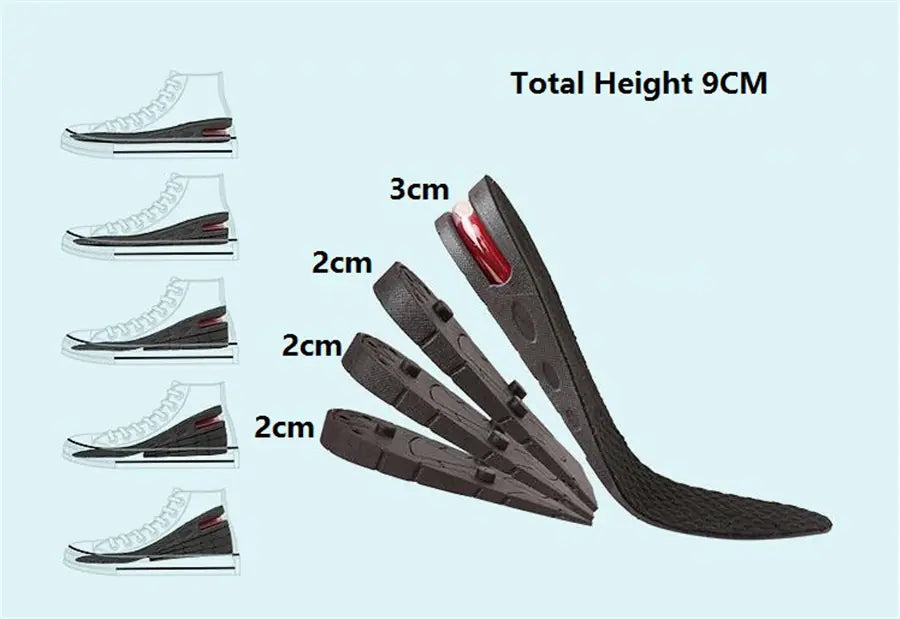 Elevating Air Cushion Insoles for Height Increase